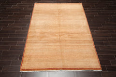 6x9 Brown, Tan, Red Color Hand Knotted 100% Wool Modern Oriental Rug