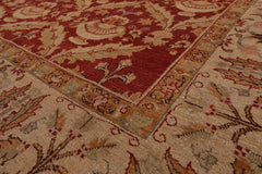Knotted Rug Rust Hand Knotted 6'x9'6" Traditional Classic European 200 KPSI Wool Oriental Area Rug