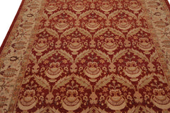 Knotted Rug Rust Hand Knotted 6'x9'6" Traditional Classic European 200 KPSI Wool Oriental Area Rug