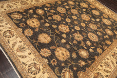 8x10 Gray, Warm Beige, Brown Color Hand Knotted Chobi Peshawar 100% Wool Traditional Oriental Rug