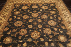 8x10 Gray, Warm Beige, Brown Color Hand Knotted Chobi Peshawar 100% Wool Traditional Oriental Rug
