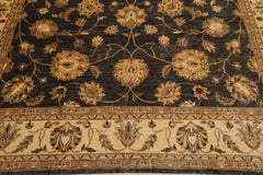 8x10 Gray, Warm Beige, Brown Color Hand Knotted Chobi Peshawar 100% Wool Traditional Oriental Rug