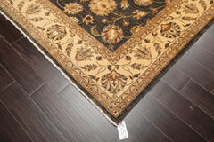 8x10 Gray, Warm Beige, Brown Color Hand Knotted Chobi Peshawar 100% Wool Traditional Oriental Rug
