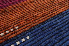 Knotted Rug Orange Hand Knotted 3'3''x5' Modern Tibetan Wool Oriental Area Rug