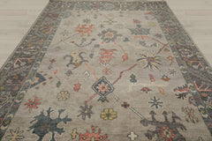 Multi Size Gray Beige Teal Color Hand Knotted Oushak Wool Traditional Oriental Rug