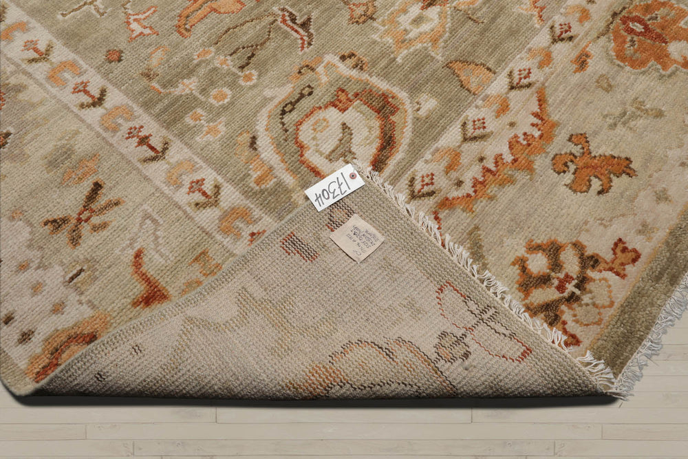 Multi Size Beige Peach Brown Color Hand Knotted Oushak Wool Traditional Oriental Rug