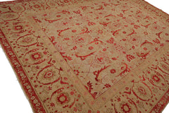 Knotted Rug Beige Hand Knotted 9'2''x12'1" Traditional Oushak Wool Oriental Area Rug