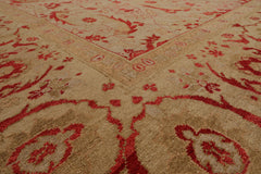 Knotted Rug Beige Hand Knotted 9'2''x12'1" Traditional Oushak Wool Oriental Area Rug