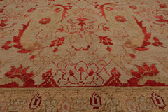 Knotted Rug Beige Hand Knotted 9'2''x12'1" Traditional Oushak Wool Oriental Area Rug