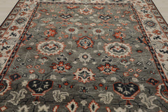 8x10 Gray, Beige, Burnt Orange Color Hand Knotted 100% Wool Traditional Oriental Rug