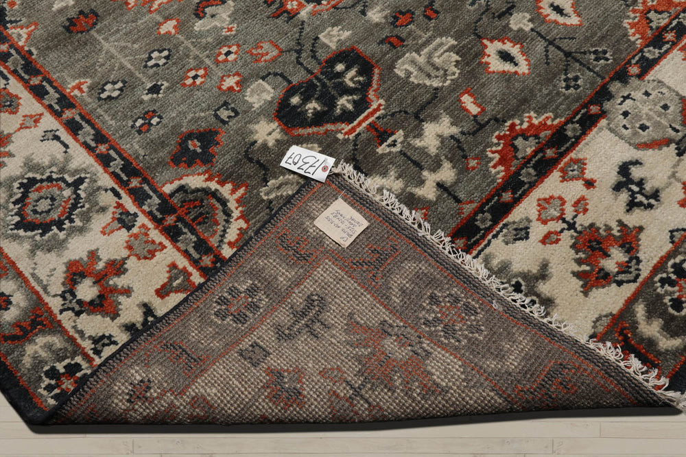 8x10 Gray, Beige, Burnt Orange Color Hand Knotted 100% Wool Traditional Oriental Rug