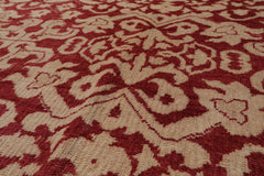Knotted Rug Rust Hand Knotted 8'10''x11'10" Antique Oushak Wool Oriental Area Rug