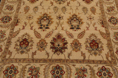 6x9 Beige, Tan, Rust Color Hand Knotted Agra 100% Wool Traditional Oriental Rug