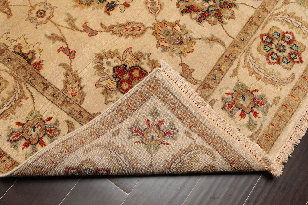 6x9 Beige, Tan, Rust Color Hand Knotted Agra 100% Wool Traditional Oriental Rug