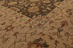 Knotted Rug Brown Hand Knotted 9'11''x14' Traditional Nourison Nourmak Soumak Reversible Wool Oriental Area Rug