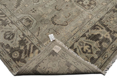 Multi Size Gray Beige Moss Color Hand Knotted Oushak Wool Traditional Oriental Rug