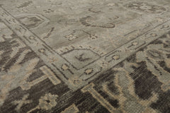 Multi Size Gray Beige Moss Color Hand Knotted Oushak Wool Traditional Oriental Rug