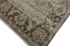 Multi Size Gray Beige Moss Color Hand Knotted Oushak Wool Traditional Oriental Rug