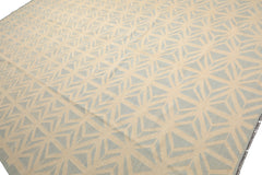 Knotted Rug Ivory Hand Knotted 10'5''x14'3" Transitional FlatweaveFlatweave Wool Oriental Area Rug
