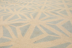 Knotted Rug Ivory Hand Knotted 10'5''x14'3" Transitional FlatweaveFlatweave Wool Oriental Area Rug