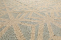 Knotted Rug Ivory Hand Knotted 10'5''x14'3" Transitional FlatweaveFlatweave Wool Oriental Area Rug