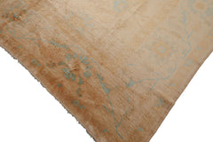 Knotted Rug Beige Hand Knotted 9'7''x13'7" Traditional Oushak Wool Oriental Area Rug