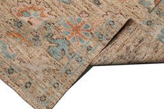 Multi Size Beige Blush Aqua Color Hand Knotted Oushak Wool Transitional Oriental Rug