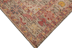 Multi Size Beige Rose Gray Color Hand Knotted Oushak Wool Transitional Oriental Rug