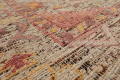 Multi Size Beige Rose Gray Color Hand Knotted Oushak Wool Transitional Oriental Rug