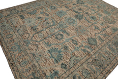 Multi Size Beige Oatmeal Gray Color Hand Knotted Oushak Wool Transitional Oriental Rug
