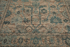 Multi Size Beige Oatmeal Gray Color Hand Knotted Oushak Wool Transitional Oriental Rug