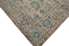 Multi Size Beige Oatmeal Gray Color Hand Knotted Oushak Wool Transitional Oriental Rug
