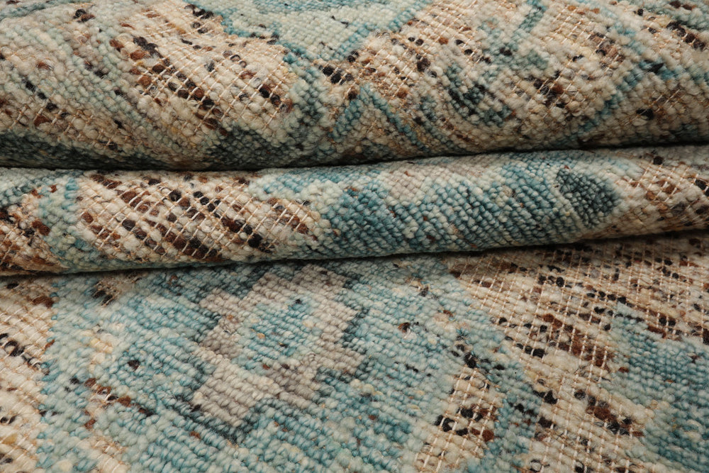 Multi Size Beige Oatmeal Gray Color Hand Knotted Oushak Wool Transitional Oriental Rug