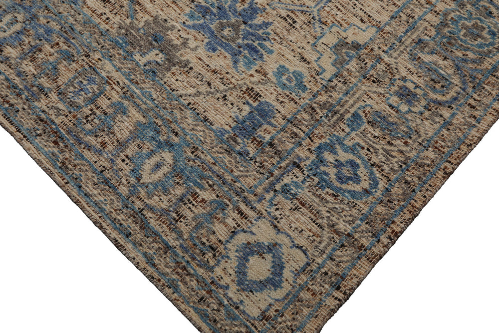 Multi Size Beige Oatmeal Gray Color Hand Knotted Oushak Wool Transitional Oriental Rug