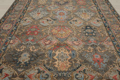 Multi Size Gray Gray Teal Color Hand Knotted Oushak Wool Traditional Oriental Rug