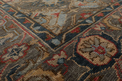 Multi Size Gray Gray Teal Color Hand Knotted Oushak Wool Traditional Oriental Rug
