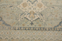 Knotted Rug Green Beige Hand Knotted Multi Size Wool Oushak Traditional Rugs