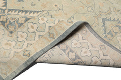 Knotted Rug Green Beige Hand Knotted Multi Size Wool Oushak Traditional Rugs