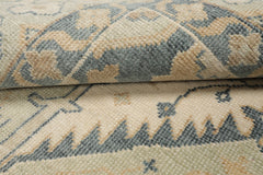 Knotted Rug Green Beige Hand Knotted Multi Size Wool Oushak Traditional Rugs