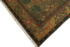 Multi Size Green Pistachio Coral Color Hand Knotted Wool Oriental Rug
