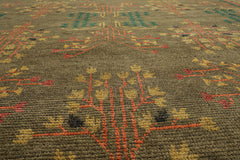 Multi Size Green Pistachio Coral Color Hand Knotted Wool Oriental Rug