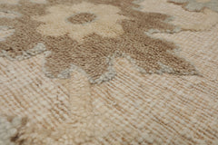 Knotted Rug Ivory Hand Knotted 8'x10' Transitional Embossed Look Oushak Wool Oriental Area Rug