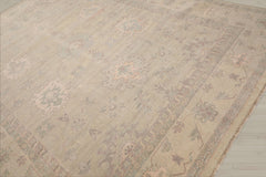 9x12 Moss, Beige, Blush Color Hand Knotted Afghan Oushak Wool Traditional Oriental Rug