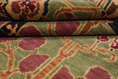 Knotted Rug Sage Hand Knotted 8x10 Arts & Crafts/Mission Stained Glass Oushak Wool Oriental Area Rug