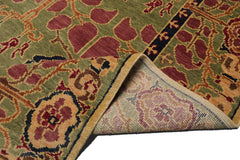 Knotted Rug Sage Hand Knotted 8x10 Arts & Crafts/Mission Stained Glass Oushak Wool Oriental Area Rug