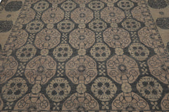 8x10 Gray, Beige, Blush Color Hand Knotted Wool Transitional Oriental Rug