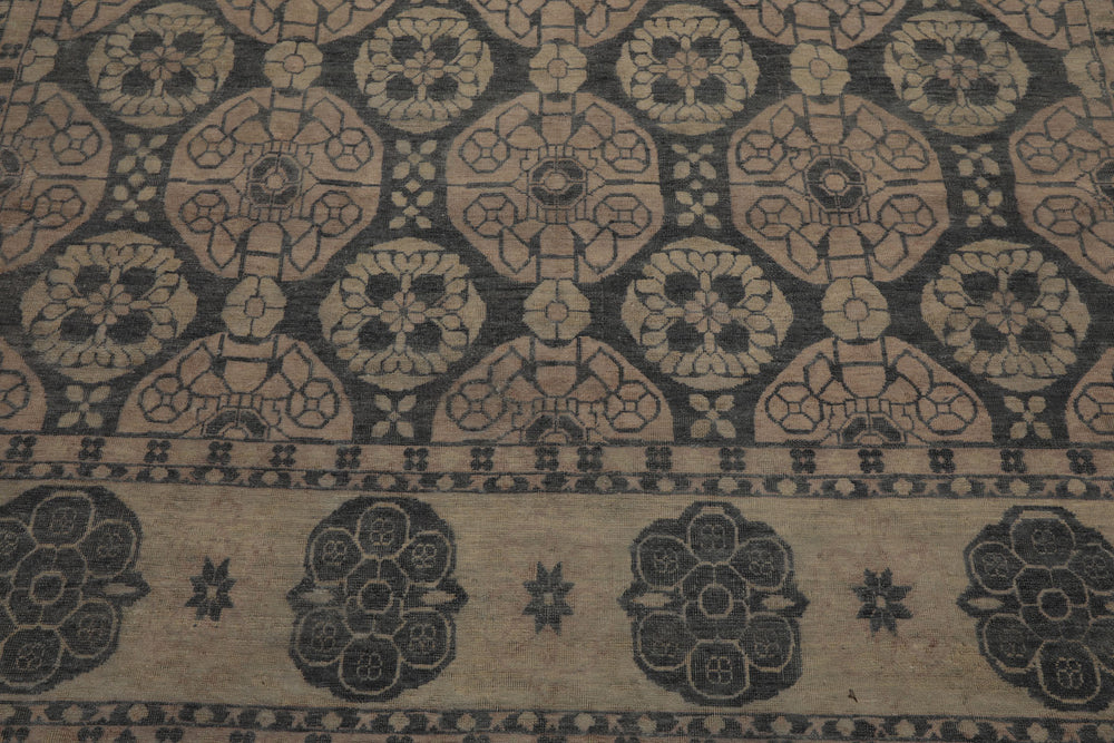 8x10 Gray, Beige, Blush Color Hand Knotted Wool Transitional Oriental Rug