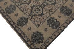 8x10 Gray, Beige, Blush Color Hand Knotted Wool Transitional Oriental Rug