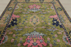 Knotted Rug Green Red Hand Knotted Multi Size Wool Arts and Crafts Oushak Traditional Rugs