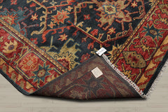 Multi Size Blue Coral Orange Color Hand Knotted Oushak Wool Oriental Rug